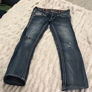 Rock Revival Women's Distressed Blue Boot Cut Jeans